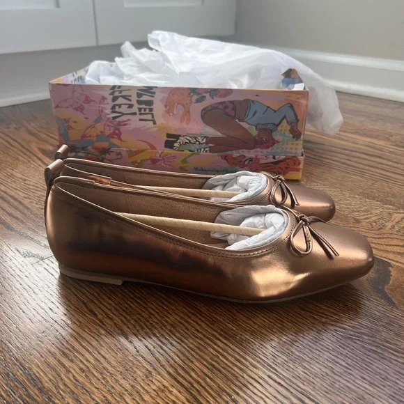 NWT Kelsi Dagger Brooklyn Frankie Ballet Flats in Copper - Picture 5 of 6